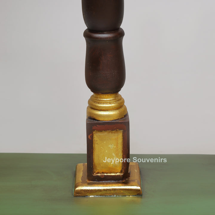 Handcrafted Wooden Flying Horse (Pegasus) Statue with Decorative Base