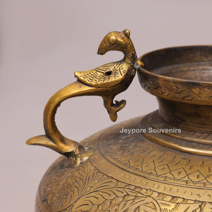 Brass Decorative Luxury Planter with Peacock Handles