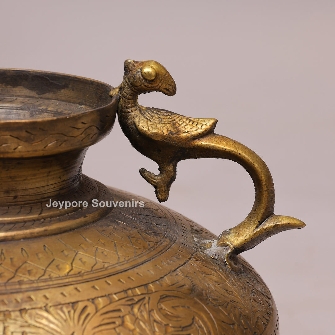 Brass Decorative Luxury Planter with Peacock Handles