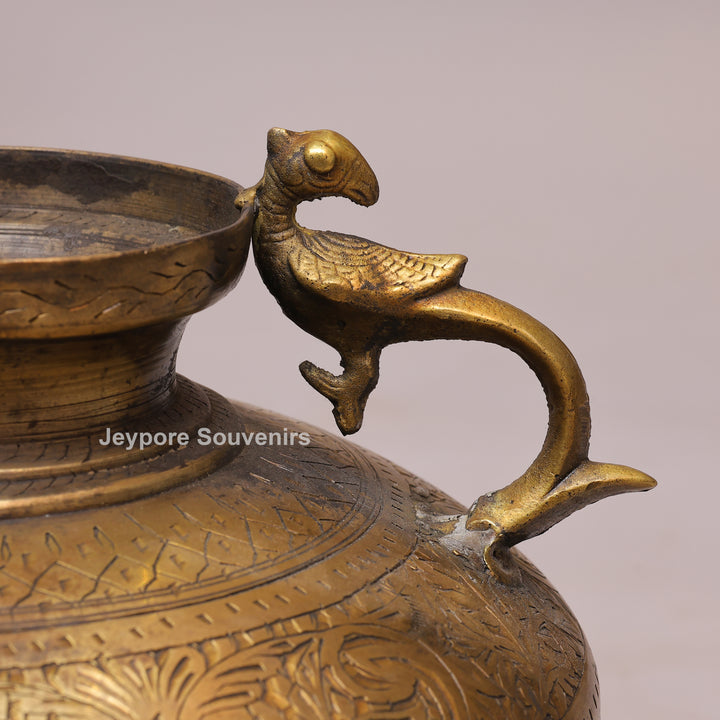 Brass Decorative Luxury Planter with Peacock Handles