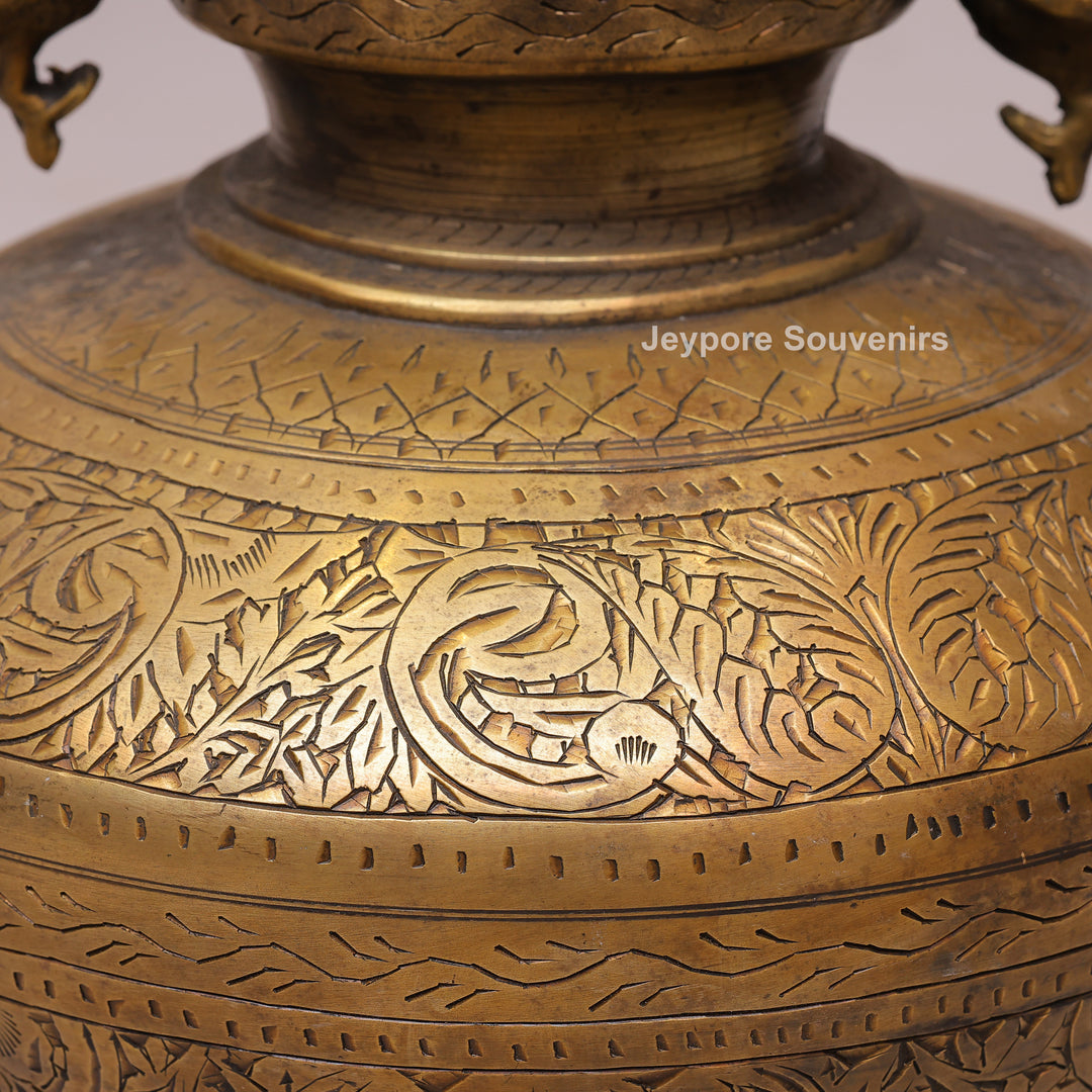 Brass Decorative Luxury Planter with Peacock Handles