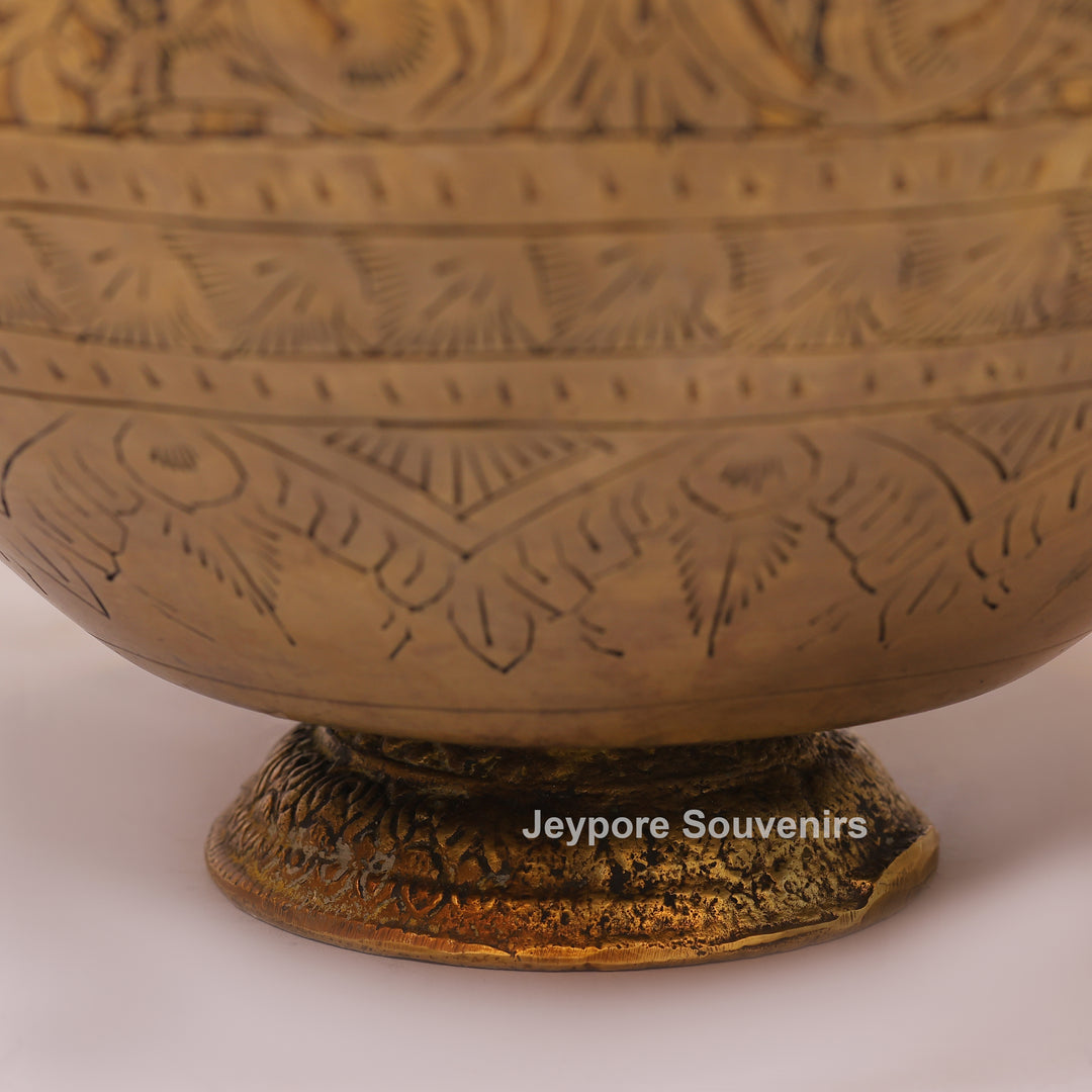 Brass Decorative Luxury Planter with Peacock Handles