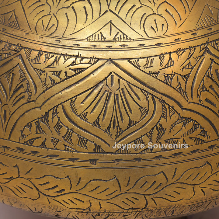 Handcrafted Peacock Handle Brass Decorative Planter Pot for Home Decor