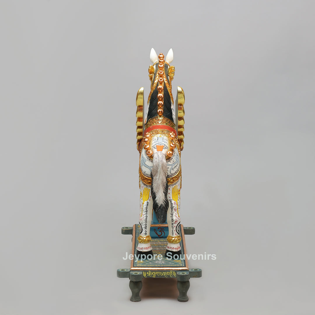 Handcrafted Wooden Flying Horse Pegasus Sculpture