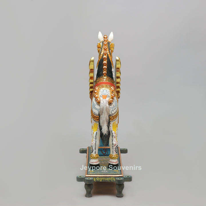 Handcrafted Wooden Flying Horse Pegasus Sculpture