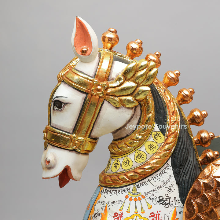 Handcrafted Wooden Flying Horse Pegasus Sculpture