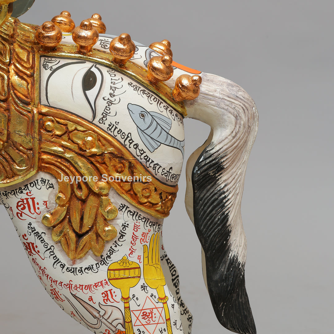 Handcrafted Wooden Flying Horse Pegasus Sculpture