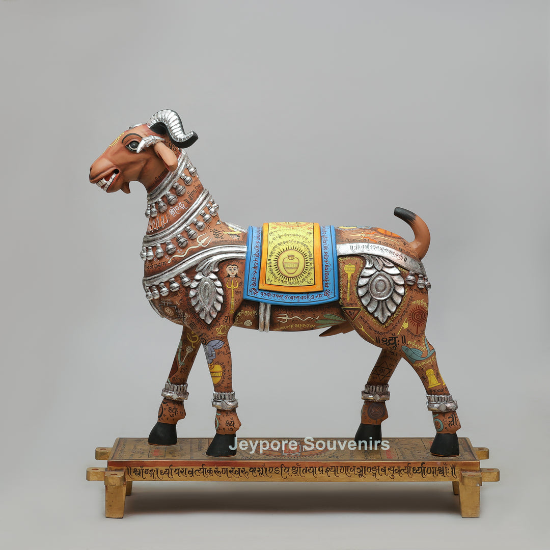 Hand-Carved Sacred Temple Ram Sculpture