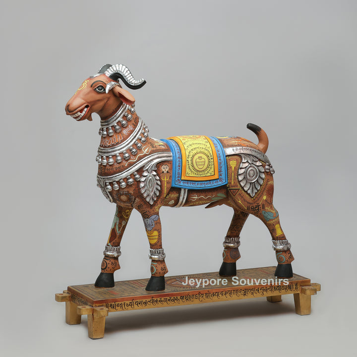 Hand-Carved Sacred Temple Ram Sculpture