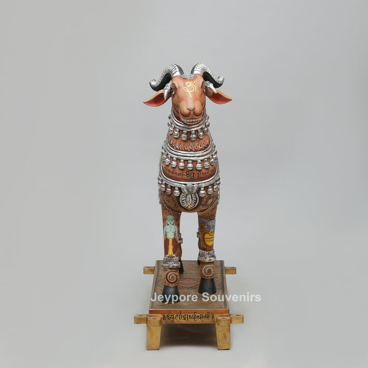 Hand-Carved Sacred Temple Ram Sculpture