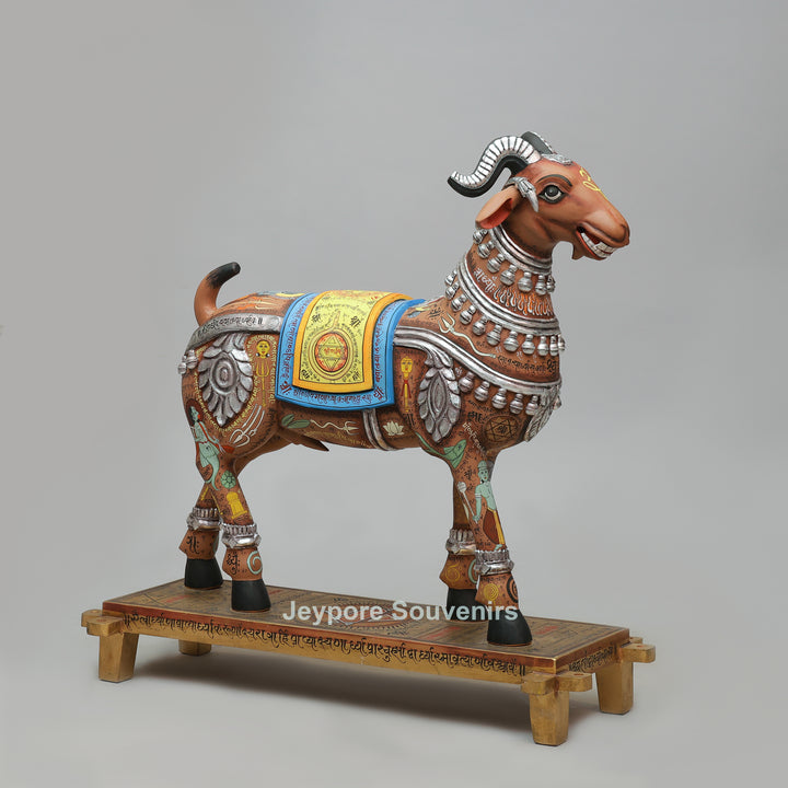 Hand-Carved Sacred Temple Ram Sculpture
