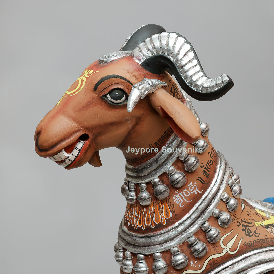Hand-Carved Sacred Temple Ram Sculpture