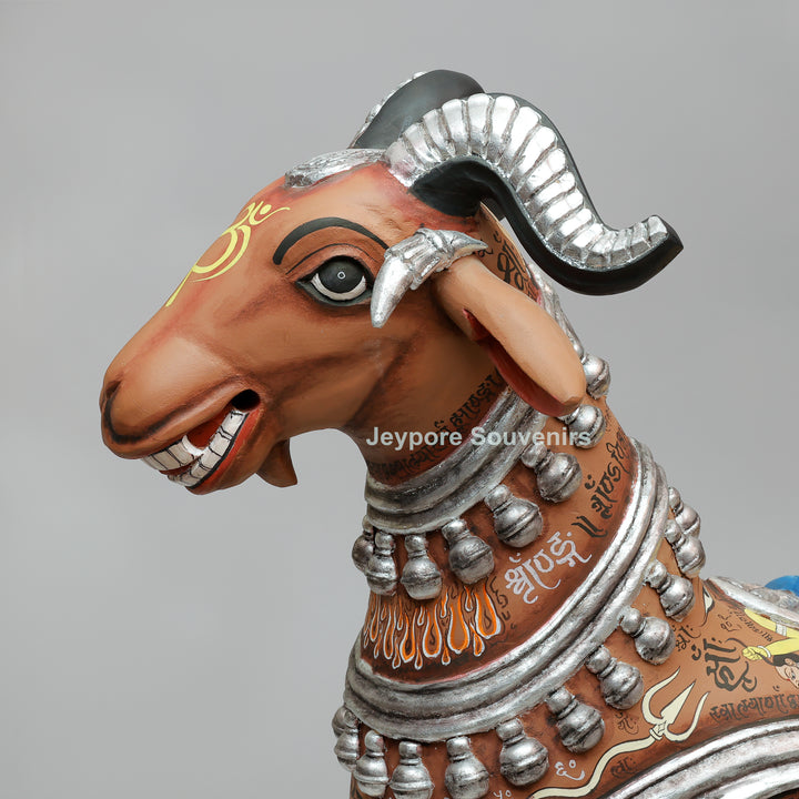 Hand-Carved Sacred Temple Ram Sculpture