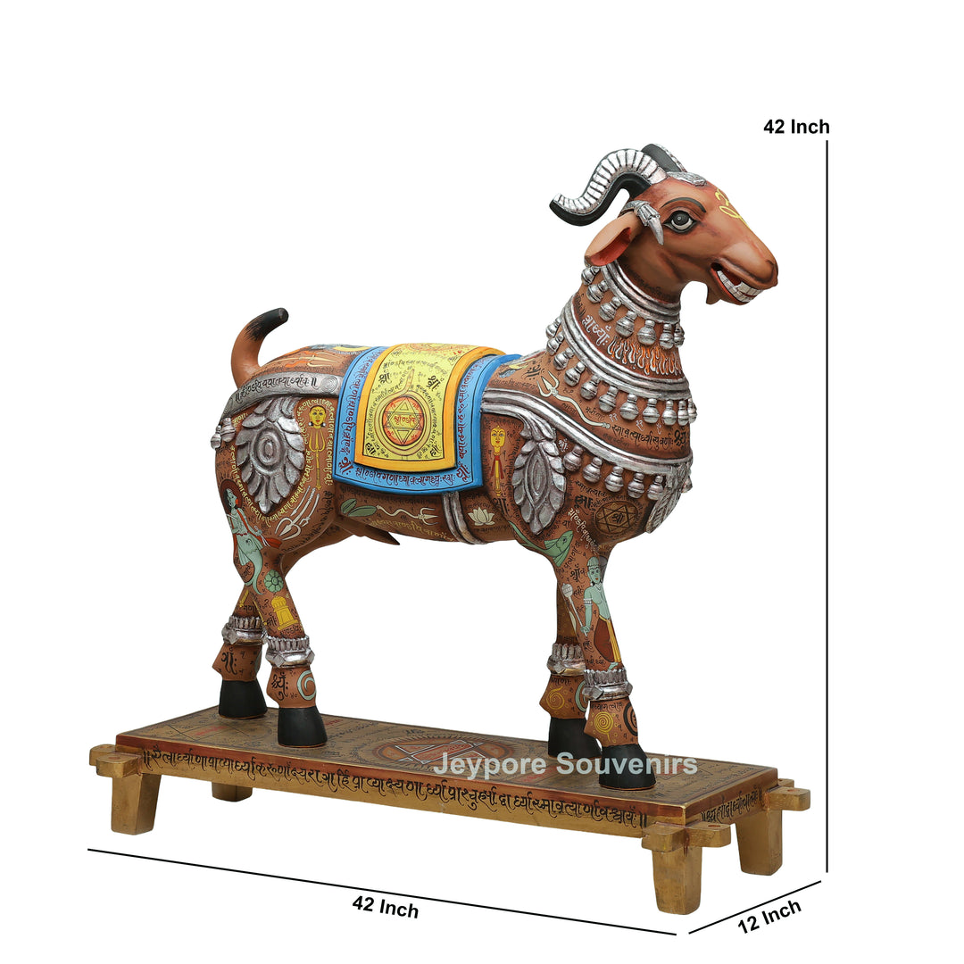 Hand-Carved Sacred Temple Ram Sculpture