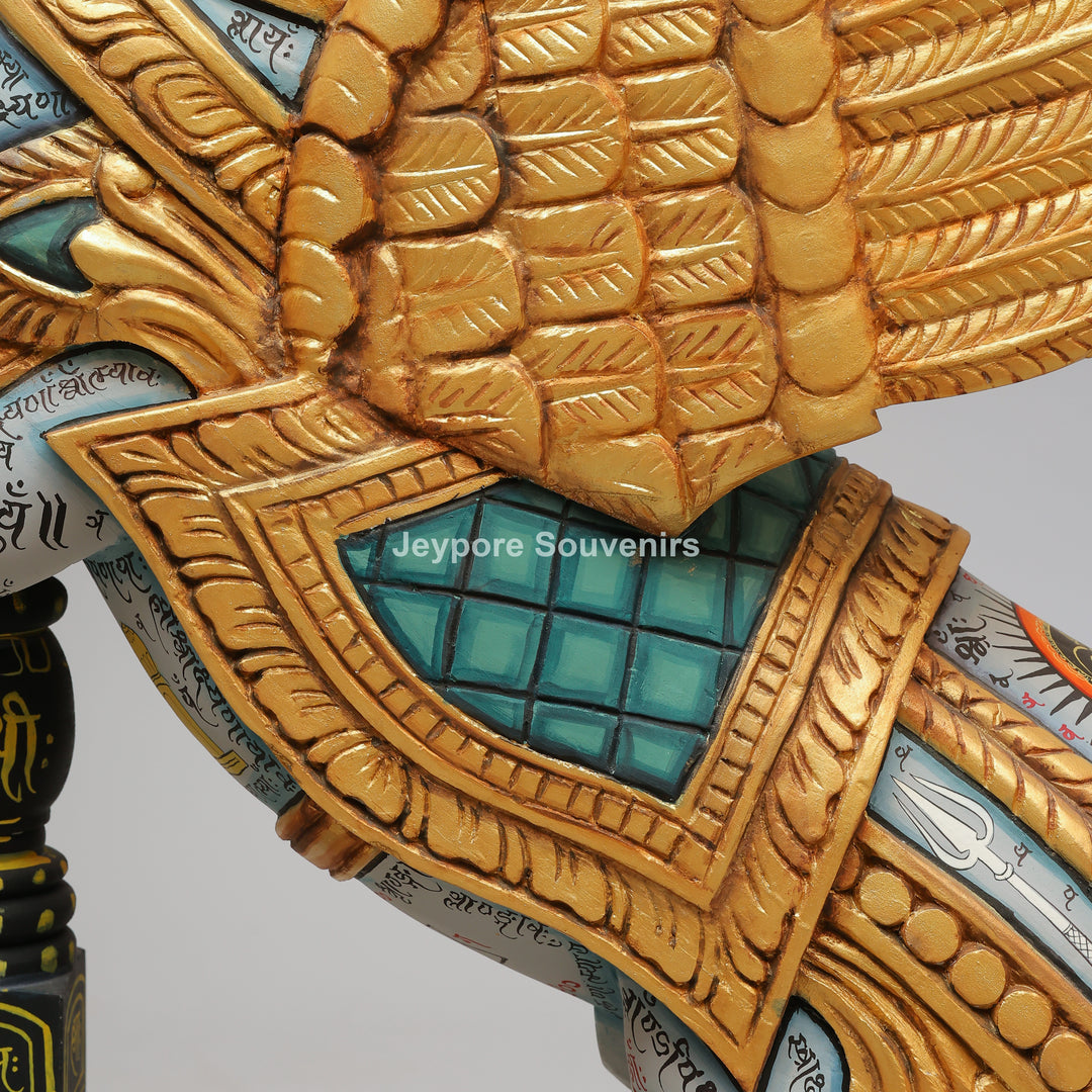 Handcrafted Wooden Flying Horse Pegasus Sculpture