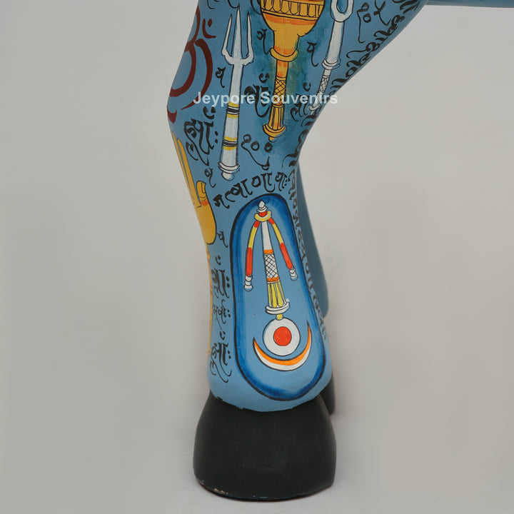 Hand-Painted Rajasthani Seven-Headed Horse Sculpture