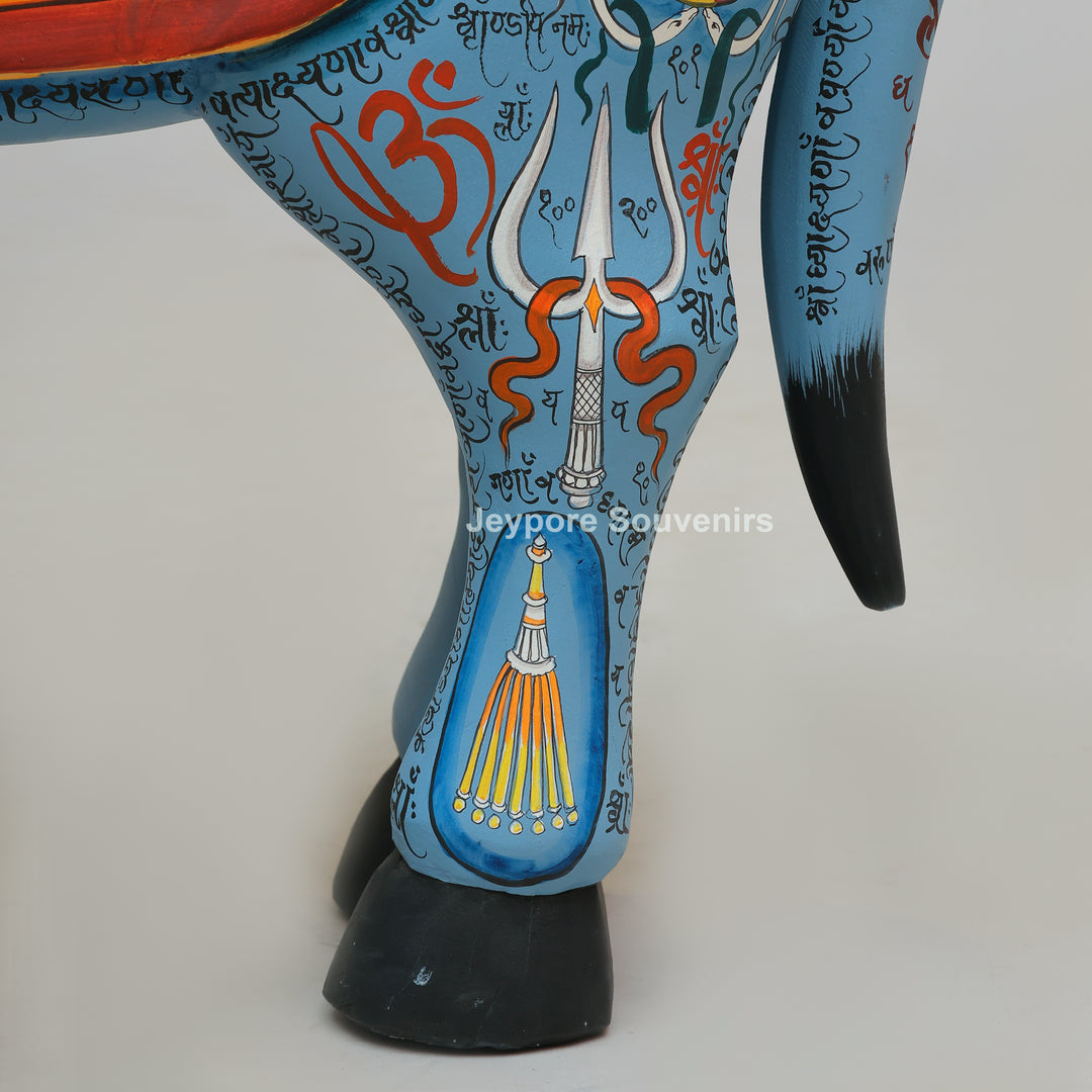 Hand-Painted Rajasthani Seven-Headed Horse Sculpture