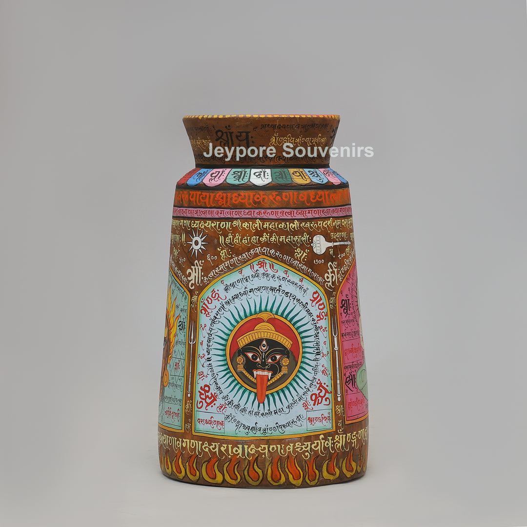 Handcrafted Wooden Goddess Kali Pot