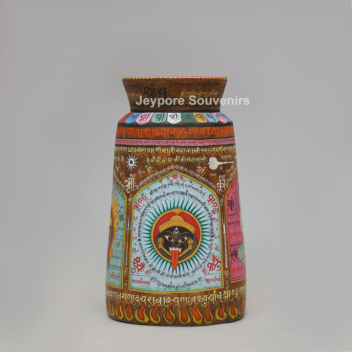 Handcrafted Wooden Goddess Kali Pot