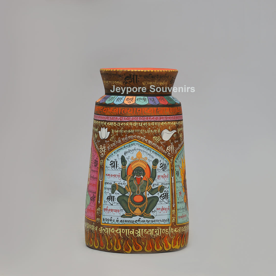 Handcrafted Wooden Goddess Kali Pot