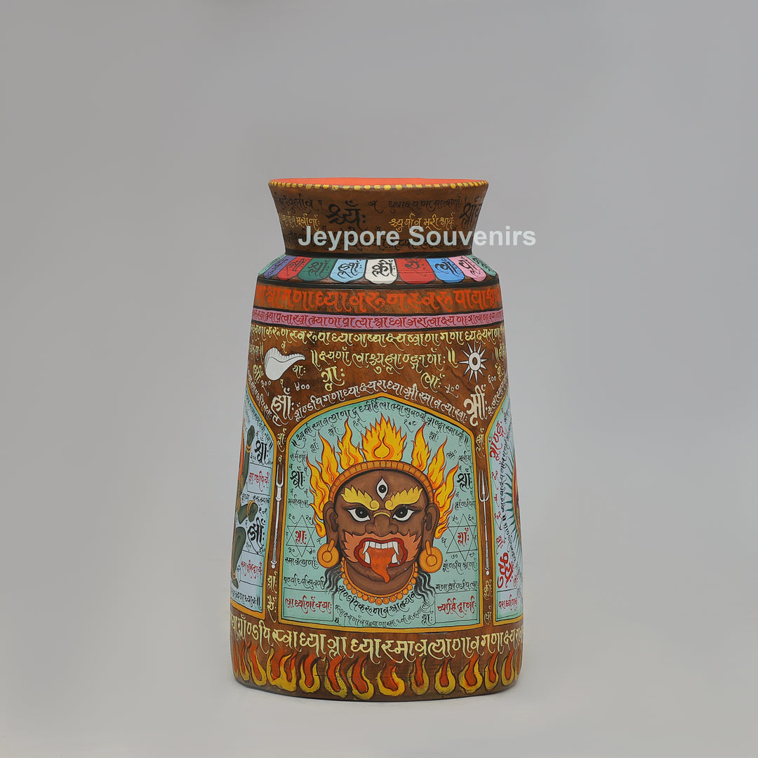 Handcrafted Wooden Goddess Kali Pot