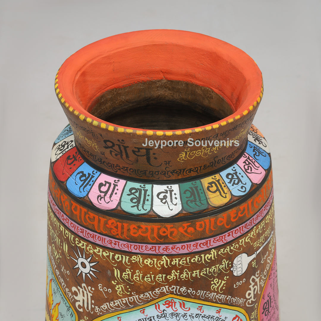 Handcrafted Wooden Goddess Kali Pot