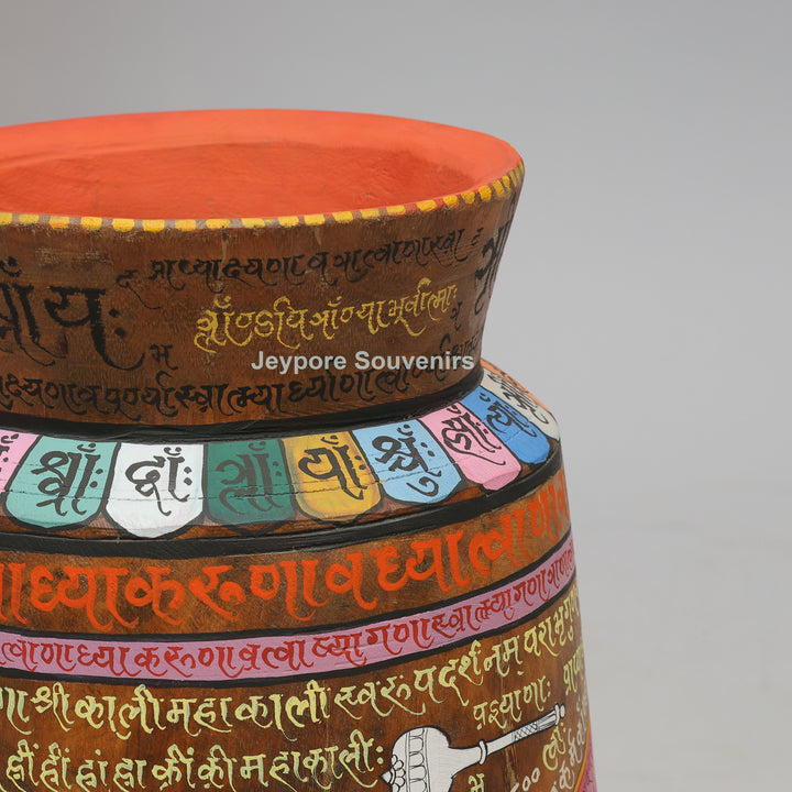 Handcrafted Wooden Goddess Kali Pot