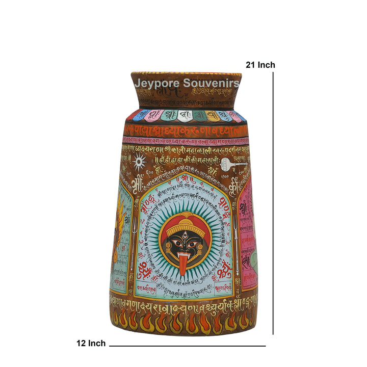 Handcrafted Wooden Goddess Kali Pot