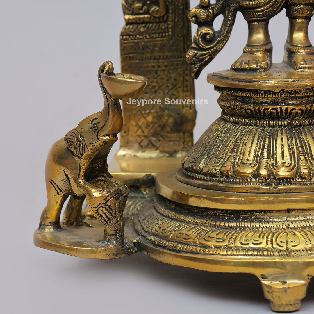 Handcrafted Brass Goddess Lakshmi Statue with Prabhavali Arch