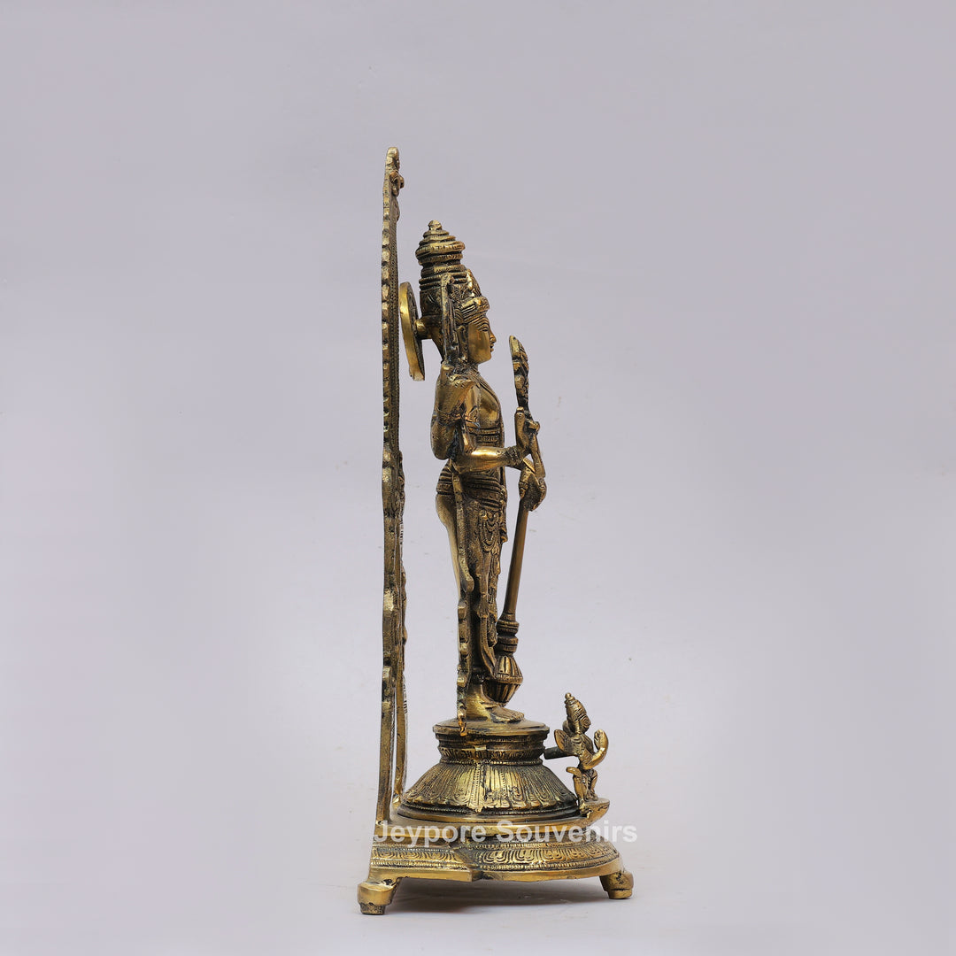 Antique Brass Lord Vishnu Statue with Prabhavali Arch &amp; Garuda