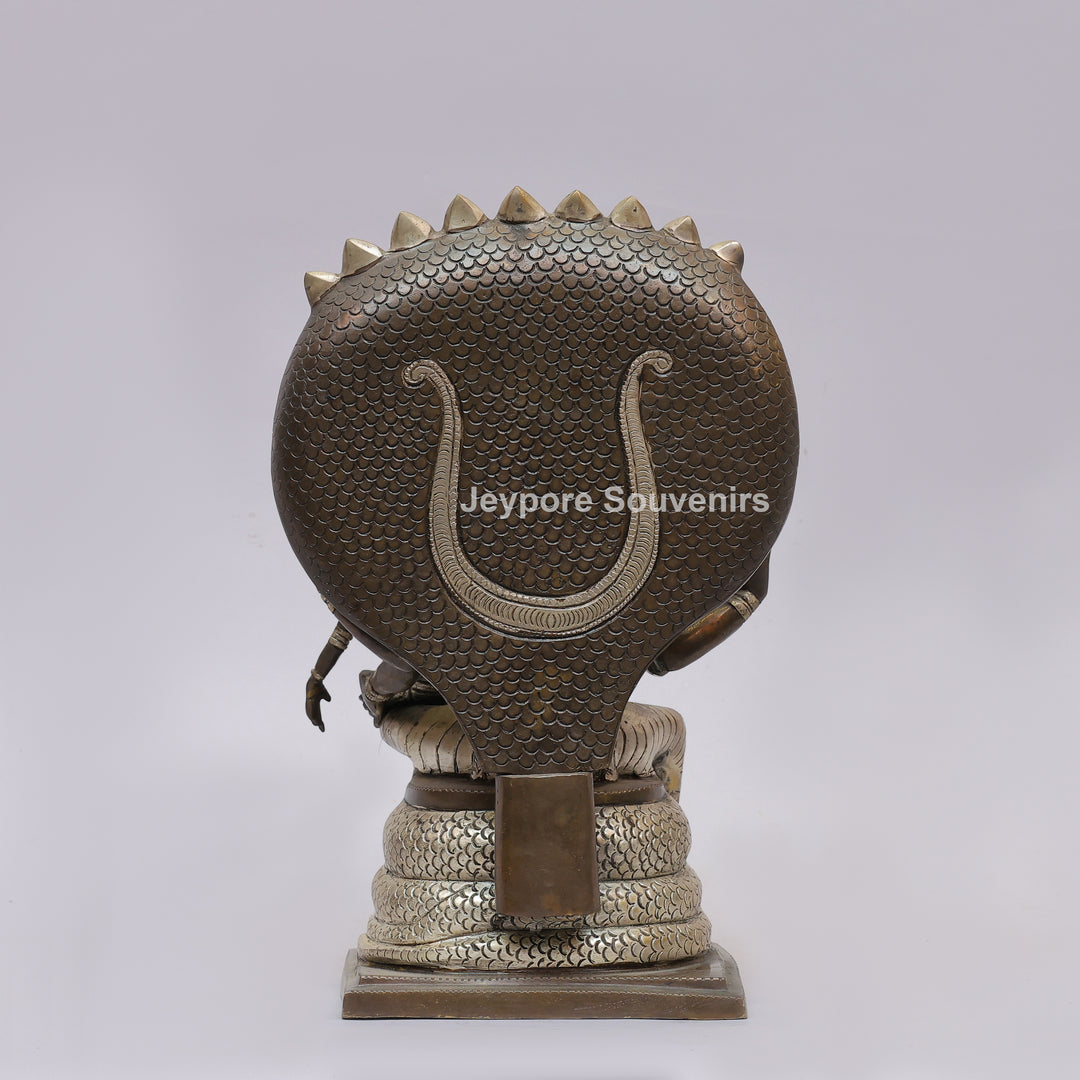 Handcrafted Brass Lakshmi Narasimha Statue with Sheshanaag Canopy
