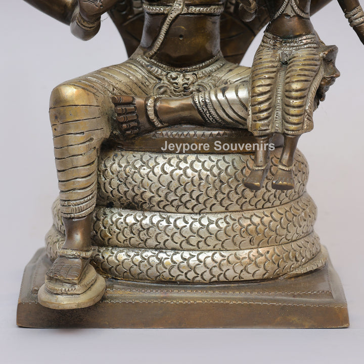 Handcrafted Brass Lakshmi Narasimha Statue with Sheshanaag Canopy