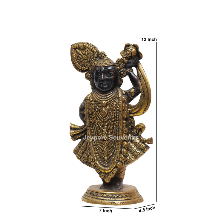 Handcrafted Brass Shrinathji Statue