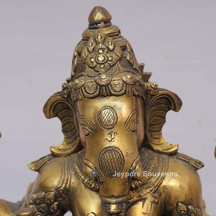 Handcrafted Brass Standing Four Armed (Chaturbhuja) Ganesha Statue