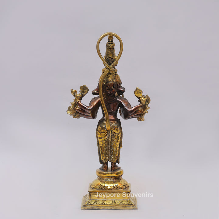 Handcrafted Brass Standing Panchamukhi Hanuman Statue