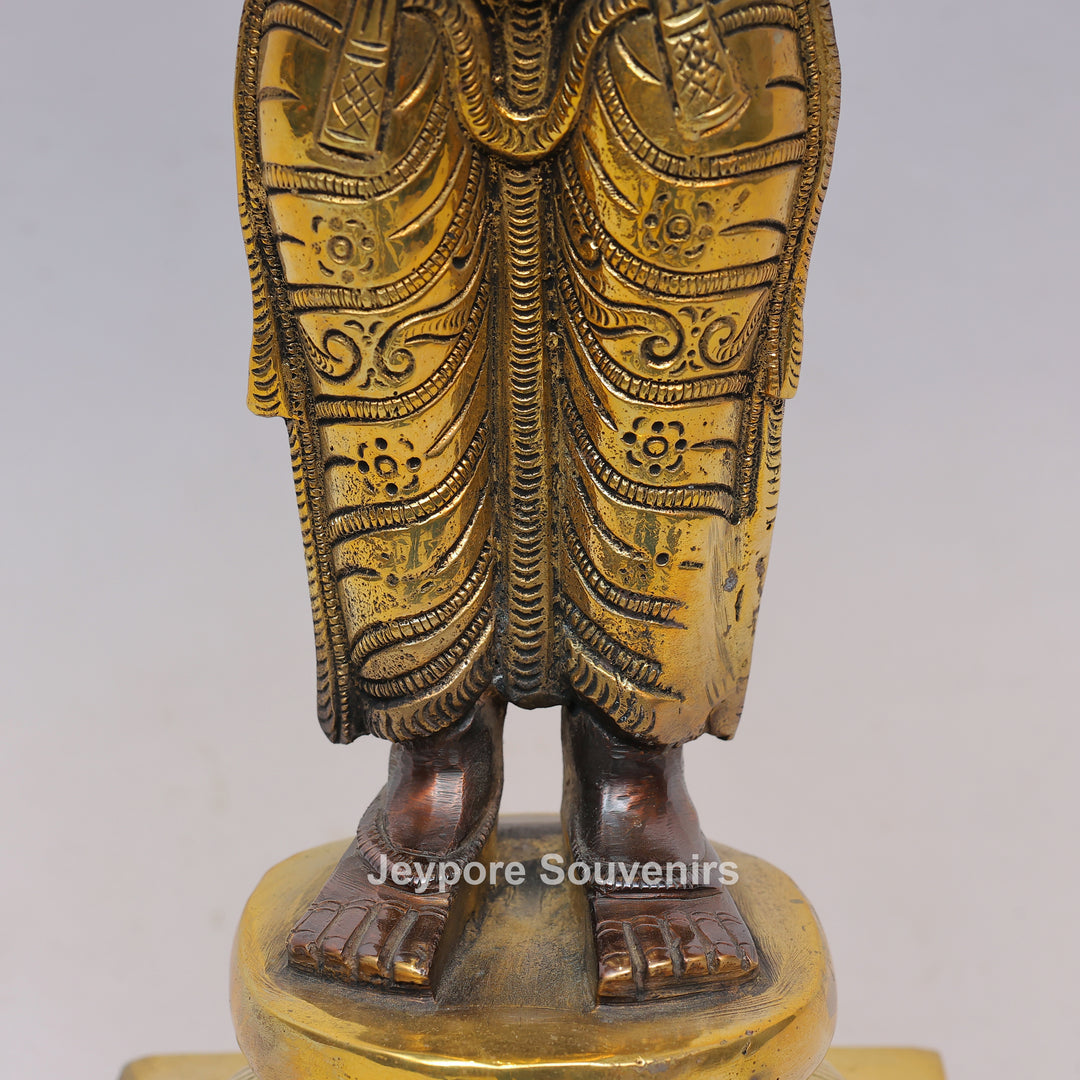 Handcrafted Brass Standing Panchamukhi Hanuman Statue