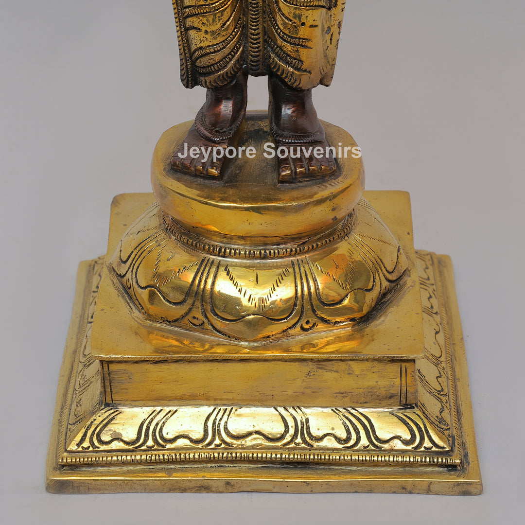 Handcrafted Brass Standing Panchamukhi Hanuman Statue