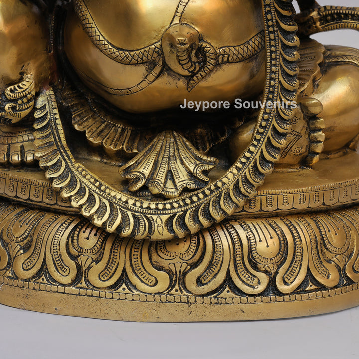 Handcrafted Intricately Carved Brass Lord Ganesha Statue