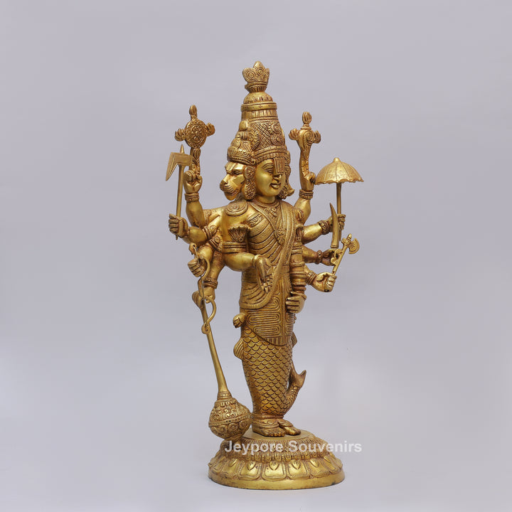 Handcrafted Brass Lord Vishnu Dashavatar Idol
