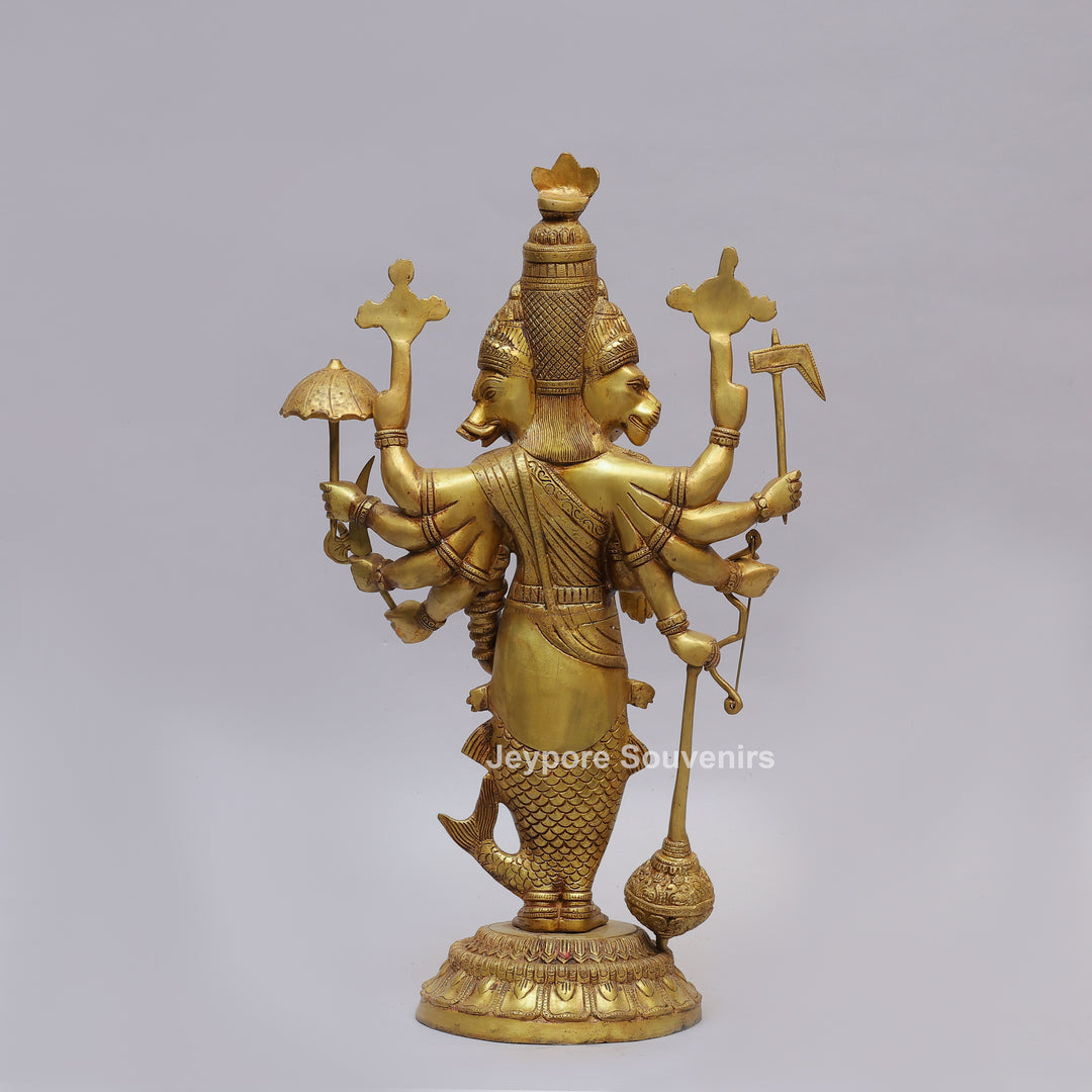 Handcrafted Brass Lord Vishnu Dashavatar Idol