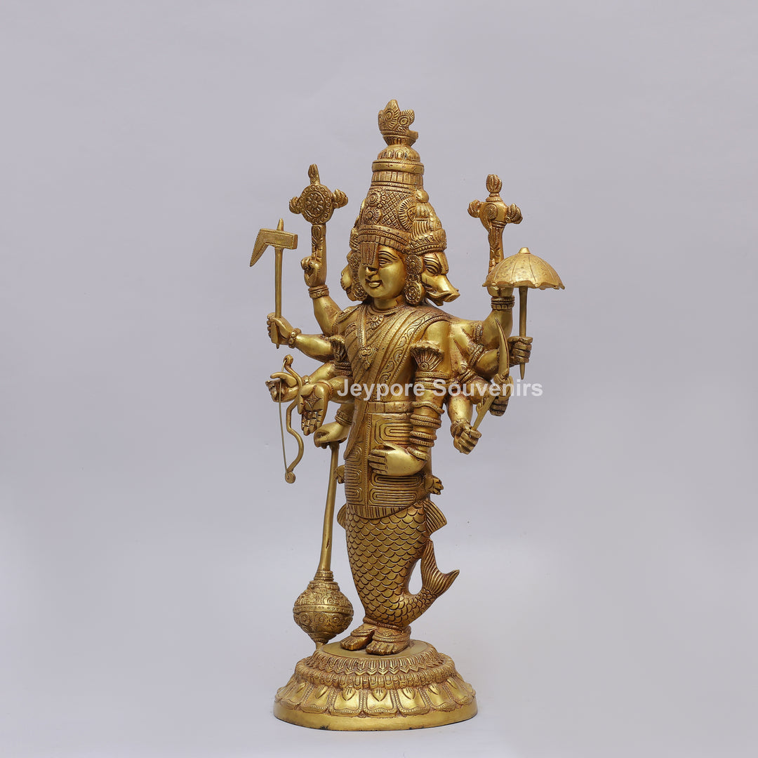 Handcrafted Brass Lord Vishnu Dashavatar Idol