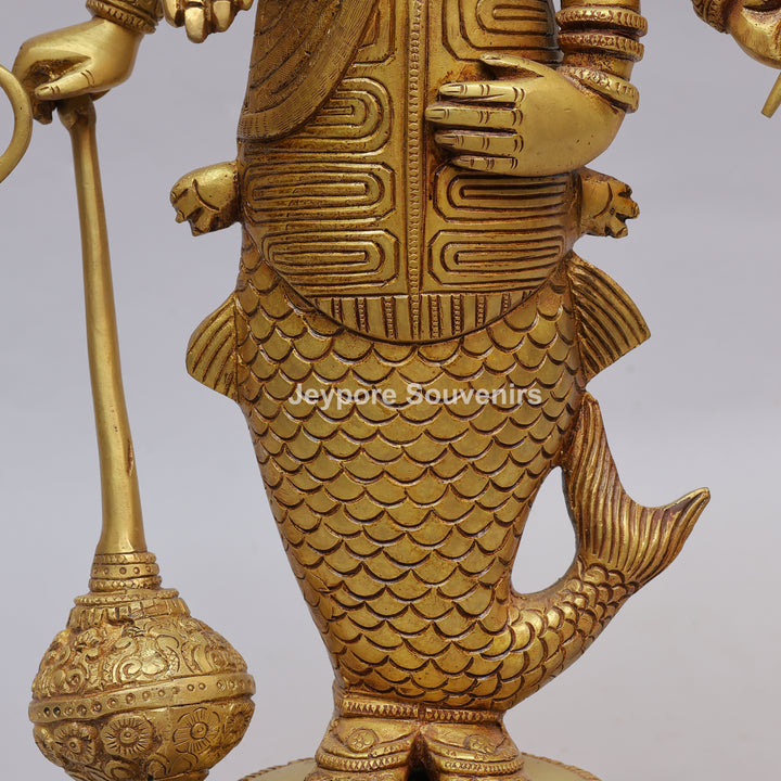 Handcrafted Brass Lord Vishnu Dashavatar Idol