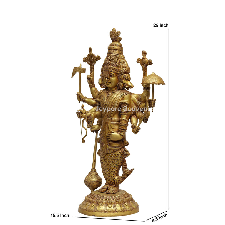 Handcrafted Brass Lord Vishnu Dashavatar Idol