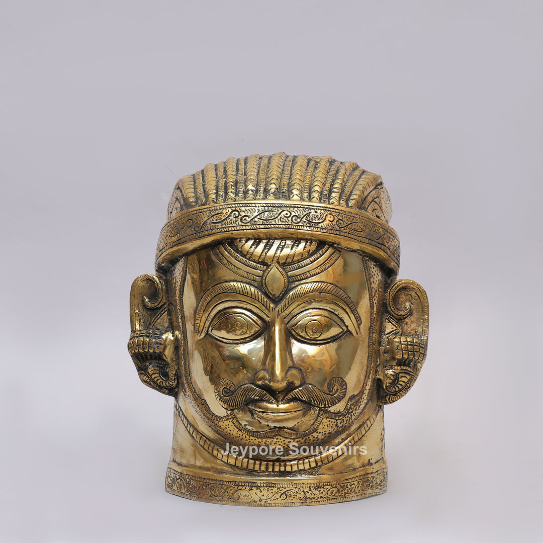 Handcrafted Brass Shiva Mukhlingam Face Sculpture