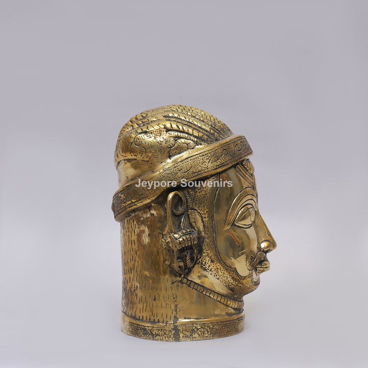 Handcrafted Brass Shiva Mukhlingam Face Sculpture