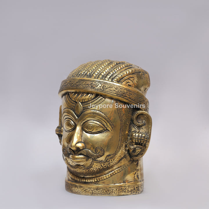 Handcrafted Brass Shiva Mukhlingam Face Sculpture