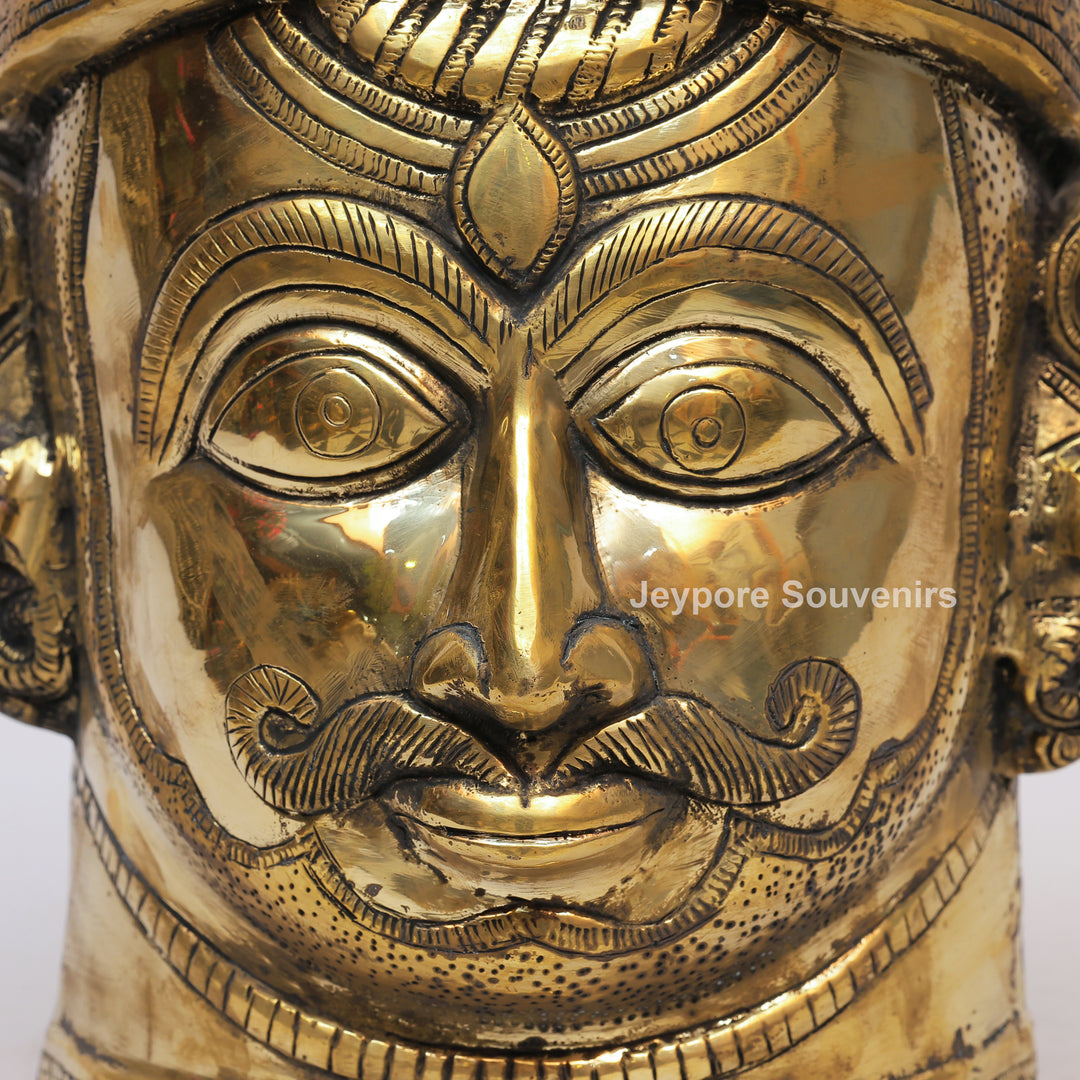 Handcrafted Brass Shiva Mukhlingam Face Sculpture