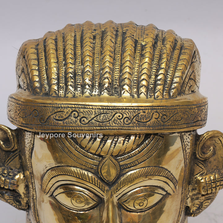 Handcrafted Brass Shiva Mukhlingam Face Sculpture