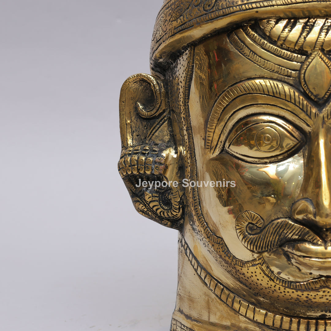 Handcrafted Brass Shiva Mukhlingam Face Sculpture