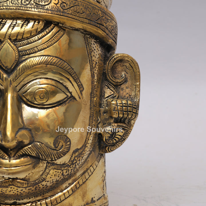 Handcrafted Brass Shiva Mukhlingam Face Sculpture